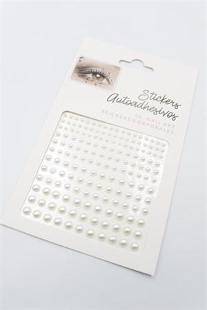 İncili Yüz ve Saç Sticker - Beyaz