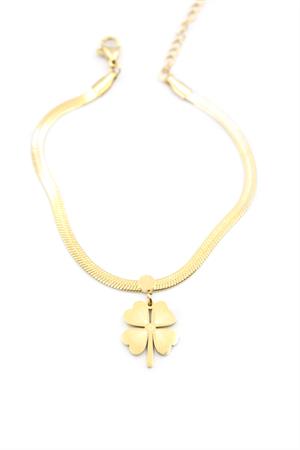 İtalyan Zincir Yonca Bileklik - Altın