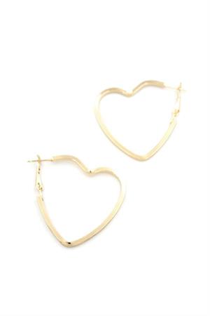 Kalp Halka Küpe - Altın