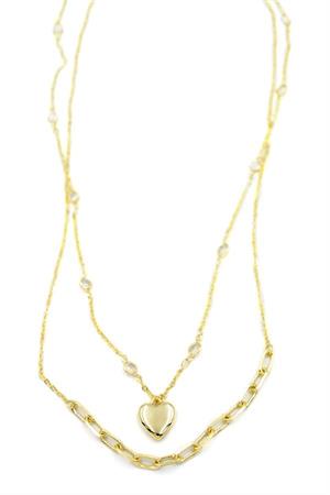 Kalp Kolye - 90cm - Altın