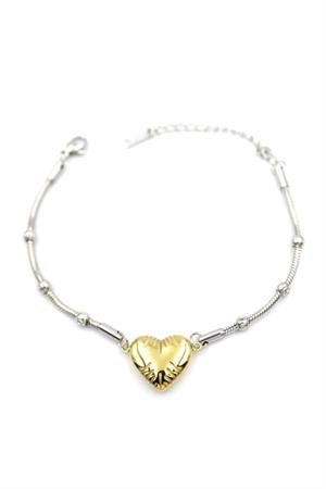 Kalp Zincir Bileklik - Altın