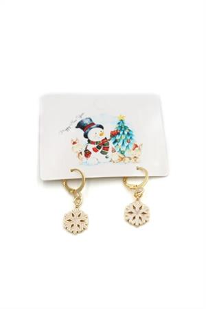 Kar Tanesi Yılbaşı Küpe - Altın