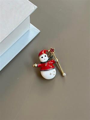 Kardan Adam Broş - Kırmızı