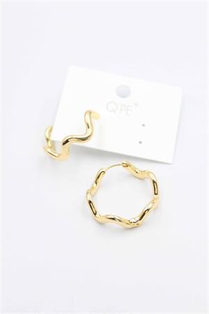 Kıvrımlı Halka Küpe - Altın