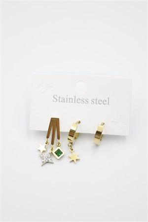 Kutup Yıldızı Çoklu Küpe - Altın