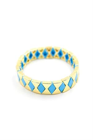 Lastikli Porselen Bilezik - Mavi