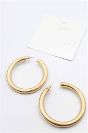 Mat Halka Küpe 5 cm - Altın