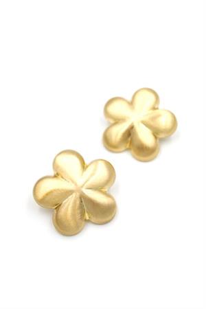 Metal Çiçek Küpe - Altın