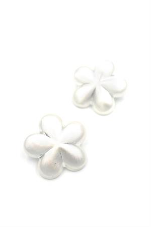 Metal Çiçek Küpe - Gümüş