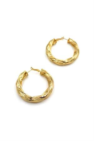 Metal Halka Küpe - Altın