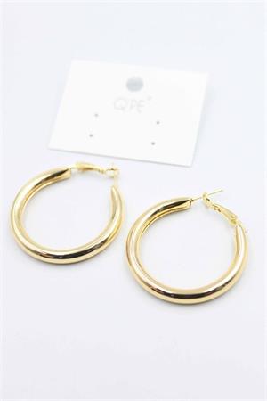 Metal Halka Küpe 3cm - Altın