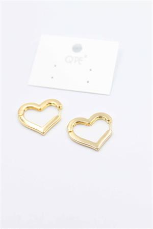 Metal Kalp Küpe - Altın