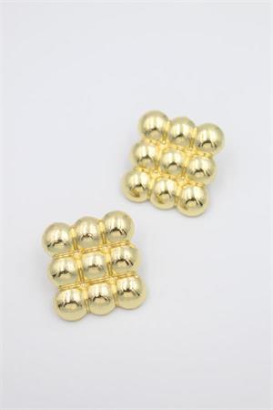 Metal Kare Küpe - Altın