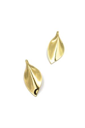 Metal Yaprak Küpe - Altın