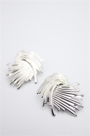 Metal Yaprak Küpe - Gümüş