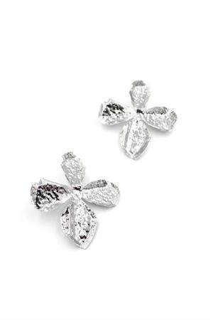 Metal Yaprak Küpe - Gümüş