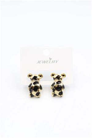 Mineli Ayıcık Küpe - Siyah