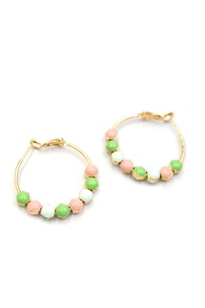 Mineli Halka Küpe - Yeşil