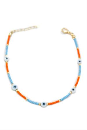 Nazar Boncuklu  Halhal - Beyaz