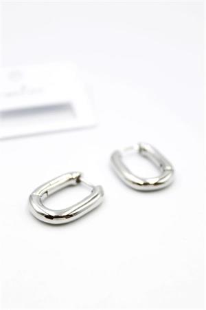 Oval Halka Küpe - Gümüş