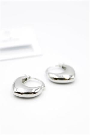 Oval Halka Küpe - Gümüş