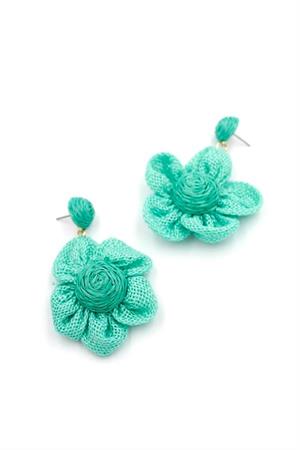 Papatya Hasır Küpe - Turkuaz