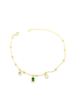 Renkli Taşlı Halhal - Yeşil