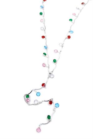 Renkli Taşlı Y Kolye - Gümüş