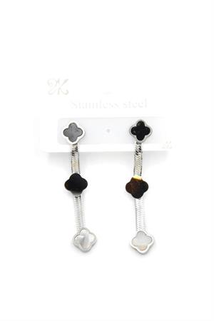 Sallantılı VC Yonca  Küpe - Gümüş