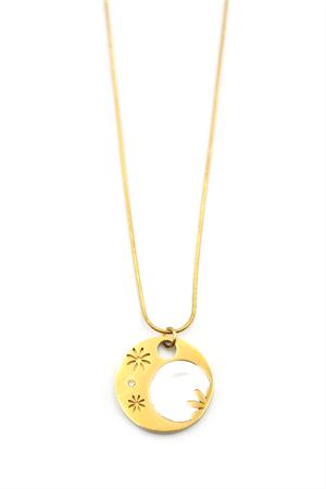 Sedef Çiçek Kolye - Altın