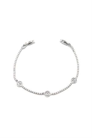 Taşlı CC Bileklik - Gümüş