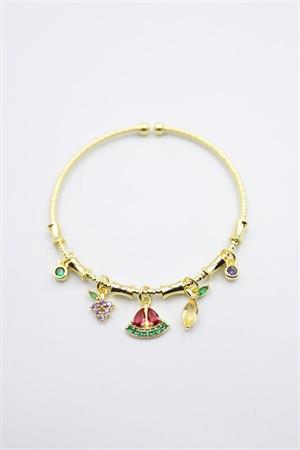 Taşlı Charm Bilezik - Altın
