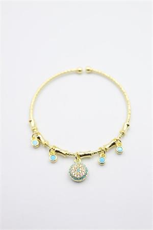 Taşlı Charm Bilezik - Altın