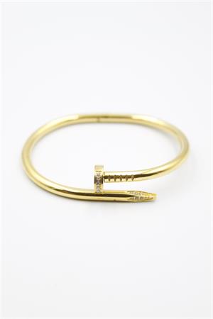 Taşlı Çivi Bilezik - Altın