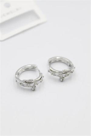 Taşlı Çivi Küpe - Gümüş