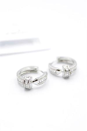 Taşlı Çivi Küpe - Gümüş