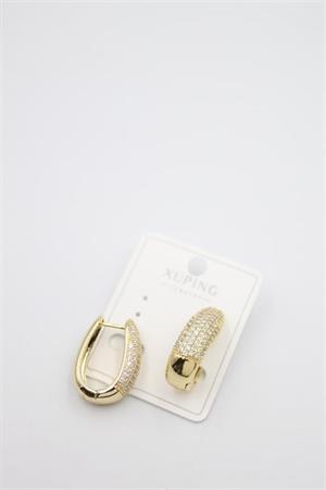 Taşlı Halka Küpe - Altın