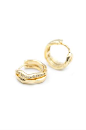 Taşlı Halka Küpe - Altın