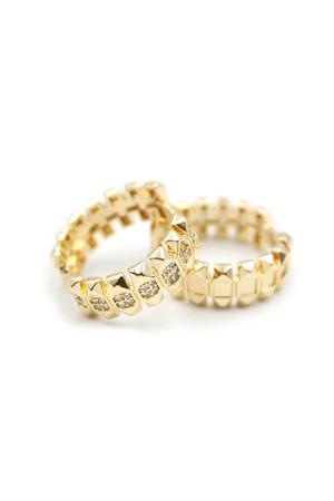 Taşlı Halka Küpe - Altın