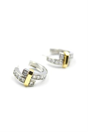 Taşlı Halka Küpe - Gümüş