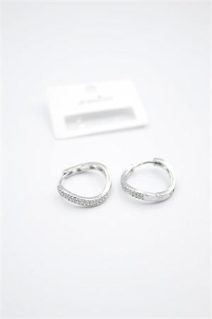 Taşlı Halka Küpe - Gümüş