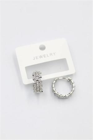 Taşlı Halka Küpe - Gümüş