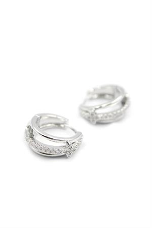 Taşlı Halka Küpe - Gümüş