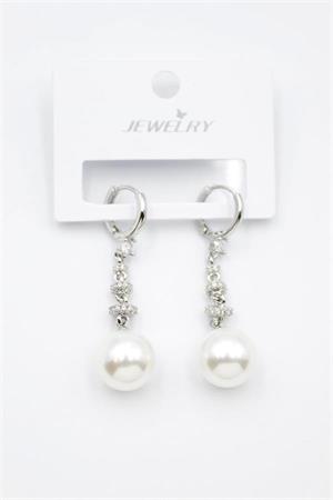 Taşlı İnci Küpe - Gümüş