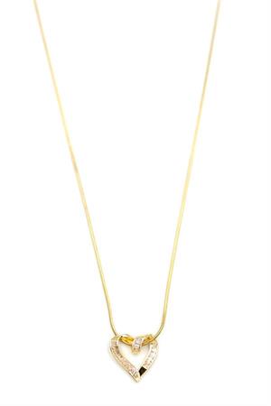 Taşlı Kalp Kolye - Altın