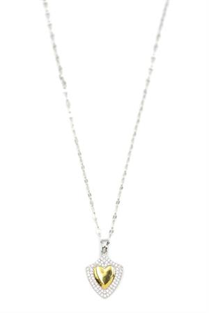 Taşlı Kalp Kolye - Gümüş