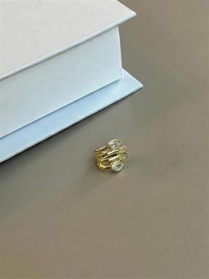 Taşlı Kıkırdak Küpe - Altın