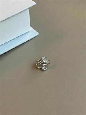 Taşlı Kıkırdak Küpe - Gümüş