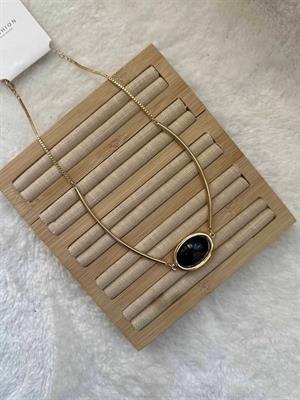 Taşlı Kolye - Kahverengi