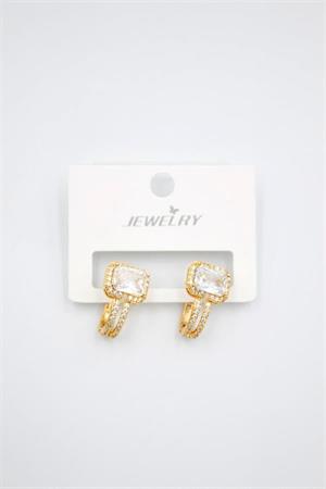 Taşlı Küpe - Beyaz